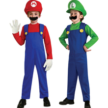 Free shipping Hot Children's Halloween masquerade costume cosplay clothes meters Super Mario Louis Children's Halloween Costumes 2024 - buy cheap