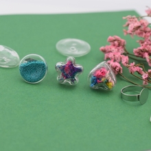 Semidhome-Juego de accesorios de joyería de cristal, bola plana, Burbuja de cristal con anillo, base de ajuste, anillo de cristal 2024 - compra barato
