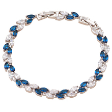 Azul oscuro cristal diseño oro blanco tono pulseras del encanto para las mujeres salud joyería de moda TB446A 2024 - compra barato