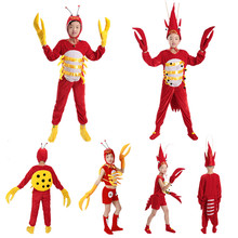 Kid Adult Halloween cosplay party red crab costume lobster costume children animal funny prawns clothes jumpsuit men boy girl 2024 - buy cheap