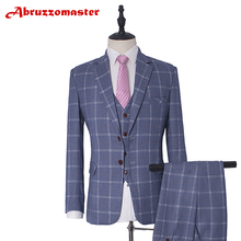 12 Style Groom Tuxedos 6 Color Groomsman Suit Custom Made Man Suit 2020 Wedding Suit Plaid Suit Blazer (Jacket +pants+vest) 2024 - buy cheap