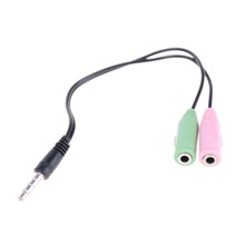 1pc Cable Adapter 2 In 1 Splitter 3.5mm Audio Earphone Headset to 2 Female Jack Headphone Mic Audio Cable 2024 - buy cheap