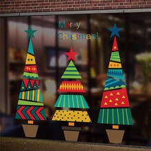 Веселая Рождественская елка, Звездные наклейки на стену, наклейки для дома, украшения для гостиной, сделай сам, ПВХ, фестивальное окно 2024 - купить недорого
