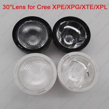 Lente de led para refletor cree xpe/xpg/xte/xpl, lente em preto ou branco com 30 graus, com 10 peças 2024 - compre barato