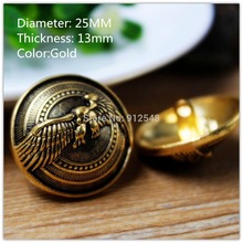 Botones de metal de águila dorada de moda clásica, 10 Uds., 25mm, materiales hechos a mano para bricolaje, accesorios de ropa 2024 - compra barato