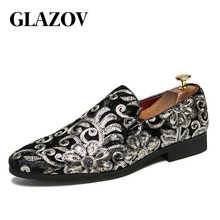 GLAZOV Brand 2020 New Big Size 38-45 Casual Shoes Men Scrub Pointed Leather Shoes Fashion Tooling Business Leisure Driving Shoes 2024 - buy cheap