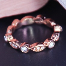 Anéis de anéis femininos de zircônia dourada rosada 2024 - compre barato