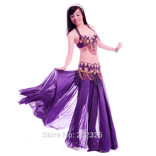Women Beaded Bra Belt and Maxi Skirt Dancing Costume Set  Trial Dancing Clothes Belly Dancer Costume Suit Belly Dance Outfits 2024 - buy cheap