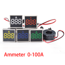 22MM 0-100A Digital Ammeter Current Meter Led Lamp Square Signal Light Current Tester Digital Panel Indicator 2024 - buy cheap