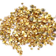 Wholesale Light Gold Resin Rhinestones PointBack Glue On Beads Many Sizes Diamond Jewelry Nail Art Wedding Dress Decoration DIY 2024 - buy cheap