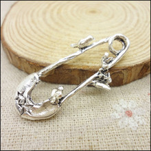 20 pcs Vintage Charms brooch Pendant Antique silver Fit Bracelets Necklace DIY Metal Jewelry Making 2024 - buy cheap