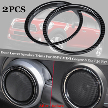 2pcs Door Lower Speaker Trims Carbon fiber style pattern High Quality ABS Plastic Trim Decor For BMW MINI Cooper S F55 F56 F57 2024 - buy cheap