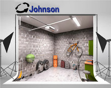 garage Bicycle light room brick wall backdrop  High quality Computer print party background 2024 - buy cheap