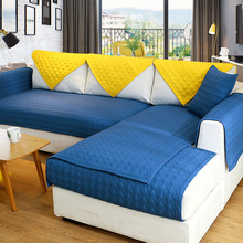 Funda de sofá con relieve geométrico, de algodón, antideslizante, para sala de estar y sala de estar, decorativa, en forma de L, simplicidad creativa 2024 - compra barato