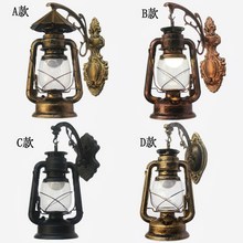 American personality creative wrought iron antique led retro nostalgia hotel bar indoor and outdoor wall lamp 2024 - buy cheap