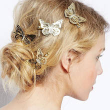 Hot 1PC Gold Color Bow Butterfly Kids Hair Clips Girls' Hair Grips Women Hairpin Headwear Fashion Jewerly 2024 - buy cheap