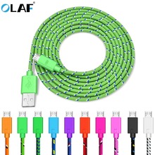 OLAF-Cable Micro USB de nailon trenzado, Cargador USB de sincronización de datos para Samsung, Xiaomi, Huawei, HTC, LG, 1m/2m/3m 2024 - compra barato