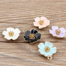 10pcs/lot Hibiscus Mutabilis Beautiful Flower Pendant Alloy Enamel Charm DIY Accessories of Necklace Bracelet Making 2024 - buy cheap