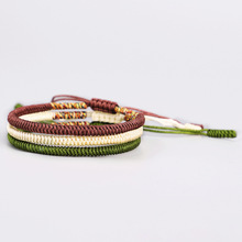 DIEZI-Pulseras budistas para hombre y mujer, brazaletes de cuerda de la suerte con nudo trenzado tibetano, joyería Bohemia hecha a mano 2024 - compra barato