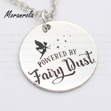 New arried" Powered By Fairy Dust" Copper necklace Keychain,charm Hand Stamped Jewelry Fairies Magic Spell Glitter necklace 2024 - buy cheap