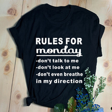 Женская футболка с надписью «Rules for Monday», модная футболка с надписью «grunge tumblr» для вечеринки, уличного стиля, хипстерские хлопковые повседневные эстетические футболки, Camisetas top 2024 - купить недорого