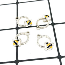 10pcs Bees Insect Enamel Charms Silver Gold Metal Pendants Bees Floating Earring Bracelets DIY Charms Jewelry Accessories YZ316 2024 - buy cheap