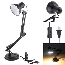 Flexible Swing Arm Clamp Mount LED Desk Light Table Lamp with Key Switch Support E27 Bulb for Book Reading Study Office Work 2024 - buy cheap