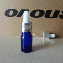 Botella de aceite esencial con cuentagotas azul de 5ML y 5G, bolsa de muestra de botella, botella de vidrio cosmética, 30 unids/lote 2024 - compra barato