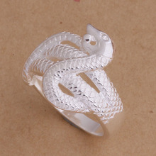 AR034 Fine silver plated wholesale jewelrys,Hot sale Factory price charm free shipping silver fashion snake rings /addaiuka 2024 - buy cheap