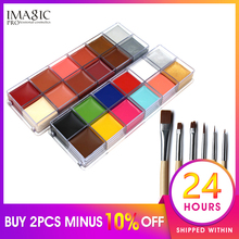 IMAGIC Body Painting With Brush Flash Tattoo Brand 12 Colors Face Paint Palette Halloween Makeup Temporary Glowing Painting 2024 - buy cheap