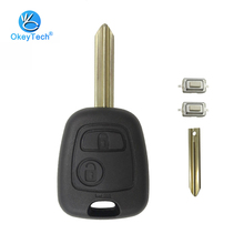 OkeyTech-carcasa de llave a distancia de coche de 2 botones, reemplazo de cuchilla Fob sin cortar para Citroen C1 C3 C5 C4 Berlingo Picasso Saxo Xsara y Micro interruptor 2024 - compra barato