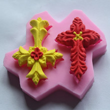 New Cross cake mold silicone baking  decorations for cakes Fondant chocolates soap Sugarcraft FM266 2024 - buy cheap