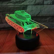 German Combat Vehicle 3d Vision Nightlight Creative Colorful Touch Charging 3D Led Night Light Novelty Led Usb 3d Lamp 2024 - buy cheap