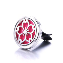 Cherry Blossoms Car Clip Perfume Essential Oil Diffuser Car Air Outlet Freshener Stainless Steel Fine Decoration Aroma Locket 2024 - buy cheap