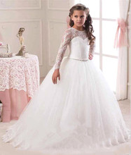 Vestido de festa longo, para casamento, natal, fantasia de princesa, para meninas 4 a 14 anos, com rendas 2024 - compre barato