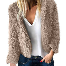 2018 New vetement femme Womens Ladies Warm Artificial Wool Coat  Jacket Lapel Winter Outerwear female jacket Faux Fur Coat 2024 - buy cheap