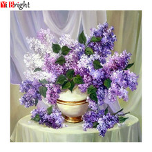 5D Diamond Painting"Flower"Needlework Square Full Diamond Embroidery Purple Lilac Patterns Rhinestone Cross Stitch Mosaic XY1 2024 - buy cheap