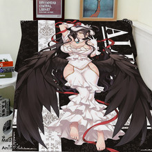 Japanese Anime Overlord Albedo Soft Flannel Fleece Throw Blanket Decorative Plane Blankets for sofa travelling-rug drop shipping 2024 - buy cheap