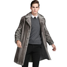 Men's Fur Coat Men's Fake Lmitation Water Armpit Long Men's Fur Coat Armor Gray Men's Single Breasted Coat Size S M-4XL 5XL 2024 - buy cheap