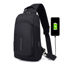 Bolso bandolera informal de nailon para hombre, bolsa de pecho de alta calidad con diseño de carga USB, antirrobo, bandolera de viaje 2024 - compra barato