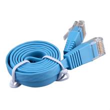 1 шт RJ45 CAT6 8P8C плоский Ethernet-Патч Сетевой Lan-кабель 1 м кабель синий 2024 - купить недорого