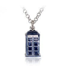 2016 NEW Doctor Who Police Box alloy 1.2X2.4CM pendant necklace men cosplay anime accessory props necklaces & pendants 2024 - buy cheap