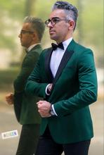 Chaqueta verde con solapa negra para hombre, traje Formal ajustado, Blazer de 2 piezas, trajes de boda, esmoquin personalizado, novedad de 2018 2024 - compra barato