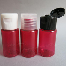 100 x 10ml Portable Outdoor Travel set of  Flip Top Cap of Mini  Empty Plastic Lotion Bottle 10cc Red Cosmetic Container 2024 - buy cheap