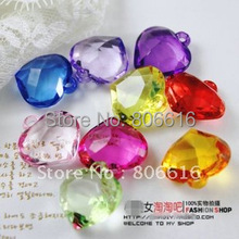 22MM (150Pcs Mixed Color)  Heart Acrylic Beads Plastic Pendants Jewelry Accessories Findings 2024 - купить недорого