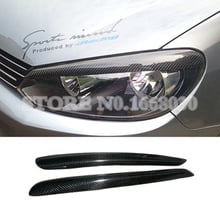 Carbon Fiber Headlight Eye Lid Eyebrow Cover For Volkswagen Golf 6 MK6 2008-2012 2pcs Car accesories interior Car Trim 2024 - buy cheap