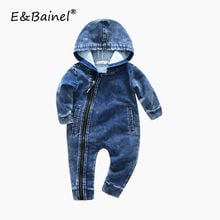 Fashion New Spring Newborn Baby Boys Long Sleeve Hooded Zipper Rompers Demin Cotton Baby Girl Clothing Jumpsuit Outfit Clothes 2024 - buy cheap