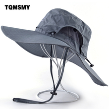 Unisex sun hats for women Wide Brim Fisherman cap Hiking camping gorros outdoor Waterproof fabric hat Anti-UV Bucket caps men 2024 - buy cheap