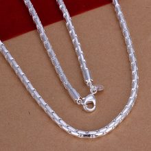 Hot Sale!!Free Shipping 925 Silver Necklace,Fashion Sterling Silver Jewelry Round Frame Necklace SMTN189 2024 - buy cheap