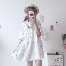 2018 Mori girl summer new women's Korean fresh printing stitching bow loose loose long sweet Lolita Dress 2024 - buy cheap